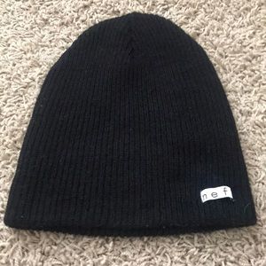 Women’s black Neff beanie